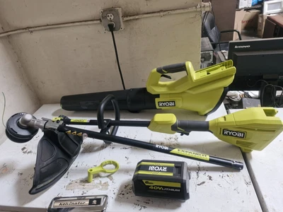 Ryobi 40V 2-Tool Combo Kit 15" String Trimmer 550 CFM 120MPH Blower - Image 1 of 4