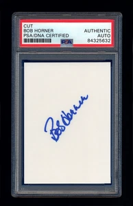BOB HORNER SIGNED MINT CUT PSA/DNA AUTOGRAPHED 1978 ROY 4 HOME RUNS ONE GAME - Picture 1 of 1