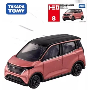 Takara Tomy Tomica 08 Nissan Sakura Pink 1:57 Diecast Model Toy Car New in Box - Picture 1 of 5