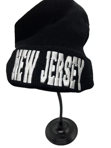 Cappello berretto New Jersey NJ ricamo unisex maglia inverno caldo teschio pieghevole - Foto 1 di 8