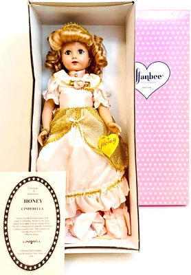 Muñeca Effanbee Classics 1998 Honey Cinderella 18" V632 en hermoso vestido y certificado de autenticidad Foto 1 de 4