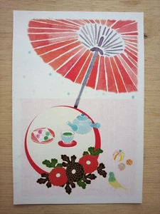 Postales de patrón japonés casa de té en un paso de montaña MEDE EN JAPÓN - Imagen 1 de 2