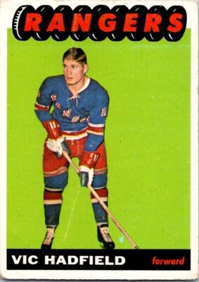 VINTAGE  SPORT  CARD 1965 TOPPS  NEW YORK RANGER  VIC HADFIELD  NO153 - Image 1 of 2