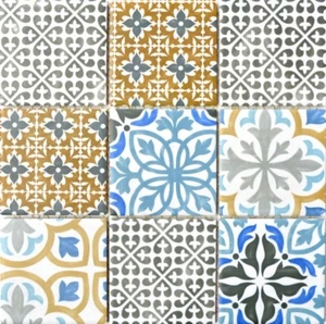 Mosaico Azulejos Vintage Retro Multicolor Cocina Pared Posterior Cerámica - Imagen 1 de 6