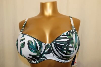 FANTASIE unterlegtes Balkonett Bügel Bikini-Top PALM VALLEY 6761 fern Print NEU - Bild 1 von 3