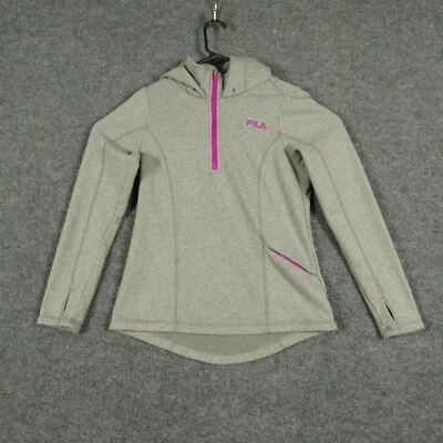 Fila Sweatshirt Womens Small Grey Hoodie Fitness Athletic Workout Pocket Ladies - Image 1 of 4