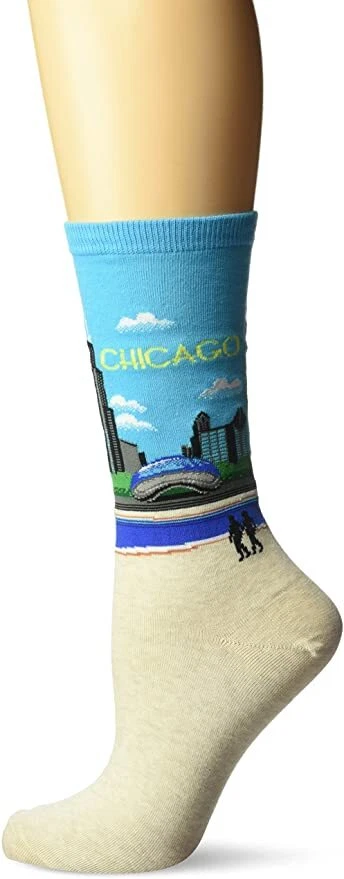 Hotsox Mujer Chicago Calcetines, Azul Claro, 1 Par, Zapato Mujer 4-10 Foto 1 de 1