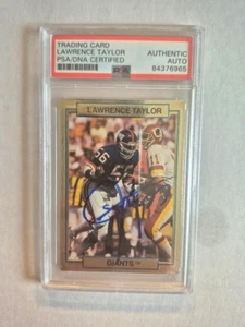LAWRENCE TAYLOR SIGNED AUTOGRAPHED NFL TRADING CARD GIANTS RARE PSA COA SLAB - Picture 1 of 3