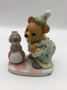 Homco Teddy Bear Circus Clown with Dog on Ball figurine - Picture 1 of 4