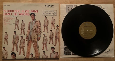 33 12" CANADA LP ELVIS PRESLEY 50,000,000 FANS CAN'T BE WRONG STEREO GREY LABEL - Image 1 of 2