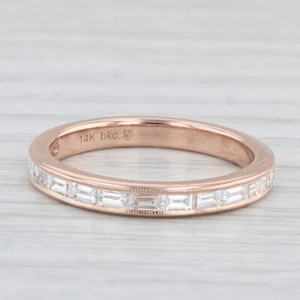 New 0.65ctw Diamond Ring 14k Rose Gold Wedding Band Size 6.75 Beverley K - Picture 1 of 10