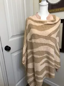 Chico’s Nastro Poncho Stampa Zebra Filato Topazio Neutro Fumè - Foto 1 di 6