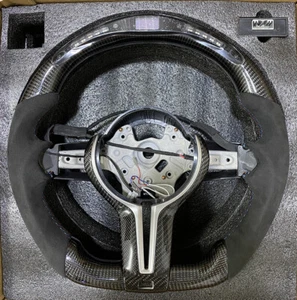 Volante Alcántara LED de fibra de carbono térmico para BMW M2 M3 M4 M5 M6 F80 + moldura - Imagen 1 de 8