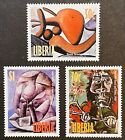LIBERIA PABLO PICASSO ART STAMPS SET OF 3 MNH 1998 PAINTINGS ARTIST ARTWORK