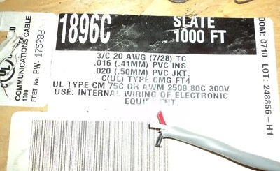 全新 ALPHA WIRE 1896C 型 CW 或 AWM 2509 或 C(ul) 类型 CMG FT4 多导体  — 第 1/4 张图片