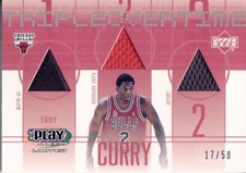 2001-02 Upper Deck Playmakers Triple Overtime #ECOT Eddy Curry Jersey /50