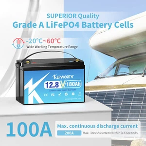 12V 180Ah Lithium Battery LiFePO4 BMS 15000+ Deep Cycle Solar Trolling motor - Picture 1 of 12