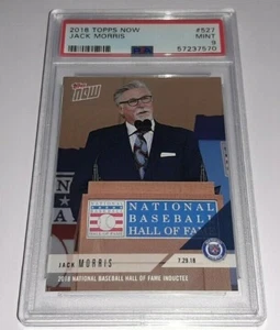2018 Topps Now #527 Jack Morris HOF Inductee Card Graded PSA 9 Mint - Picture 1 of 2