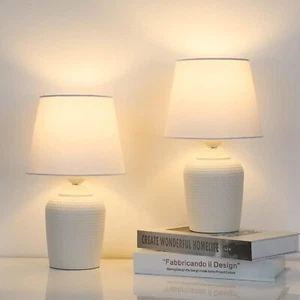 Small Table Lamps Set of 2, Bedside Nightstand for White & - Picture 1 of 2