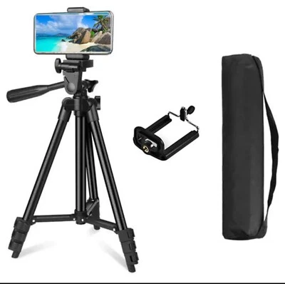 Universal Camera Tripod Stand Holder Mount for iPhone Samsung Cell Phone w/Bag - Image 1 of 4
