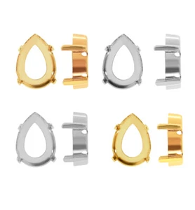 Ajustes de metal adecuados para cristales de lujo en forma de pera * diferentes colores - Imagen 1 de 6
