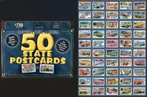 Greetings from America 50 State Postcard Set - Original Box/Complete Set - Picture 1 of 2