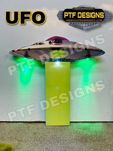 O Scale UFO ALIEN FLYING SAUCER  Scratch Built Flat-Front Background Lionel MTH - Picture 1 of 9
