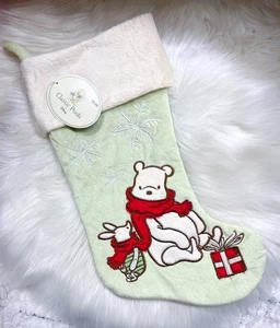 Vintage Classic Winnie The Pooh & Piglet Disney Holiday Christmas Stocking NEW - Picture 1 of 3