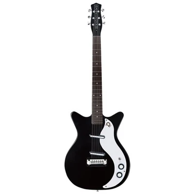 Guitarra Eléctrica Danelectro '59M NOS+ Pastillas Lápiz Labial Negro Estilo Página Foto 1 de 2