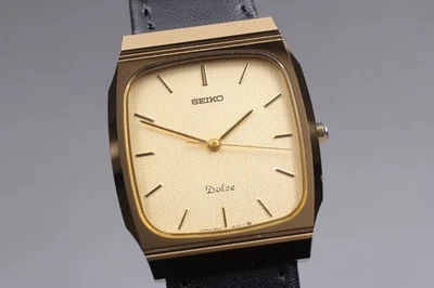 [CASI COMO NUEVO] SEIKO Dolce 9531-5140 29 mm esfera dorada tungsteno reloj de cuarzo para hombre Foto 1 de 4