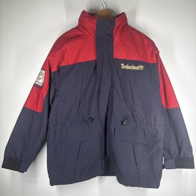 Timberland Windbreaker Mens Vintage 90s  Hooded Reversible  Removable Vest NWT - Image 1 of 4