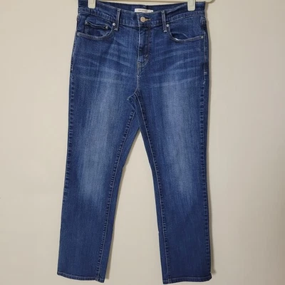 Levi's Women's 505 Straight Jeans Size 8 5 Pocket Design Dark Blue Wash - Image 1 of 4