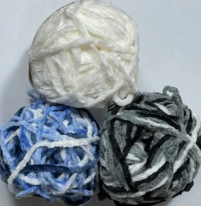 Job lot knitting Crochet yarn wool 3x Ball SIMIB Fancy Soft BABY Chenille L1292 - Picture 1 of 3
