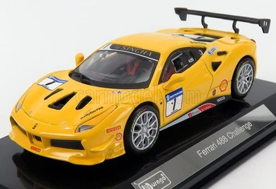 MODELLINO AUTO STATICO BURAGO FERRARI 488 CHALLENGE #1 2016 GIALLO VETRINA 1/43 - Immagine 1 di 4