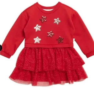 Neu mit Etikett Sammy + Nat Kleinkind Mädchen rot sternenklar Langarm Tutu Kleid-Größe 18-24M - Bild 1 von 5