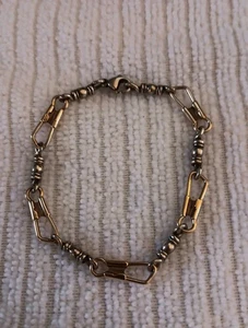 James Avery Sterling Silver 14K Yellow Gold Fishers Of Men Chain Bracelet - Picture 1 of 6