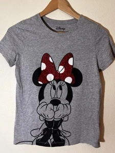 Disney Girls Minnie Mouse with Glitter Bow T Shirt - Size XL 14/16 - Picture 1 of 9