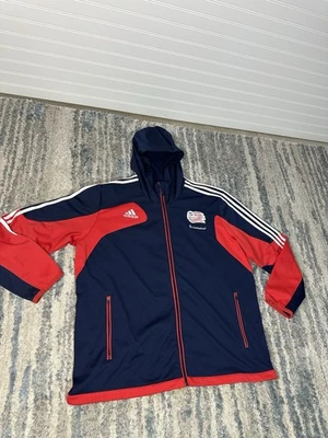 阿迪达斯 MLS 新英格兰革命足球男式 XL 码热身运动衫连帽衫 — 第 1/4 张图片