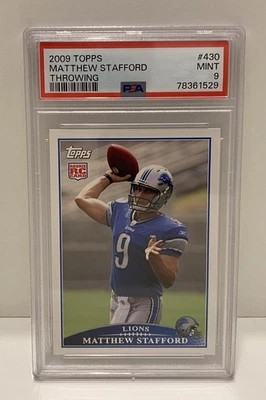 2009 Topps Matthew Stafford 🔥 PSA 9 CARTÃO DE NOVATO RC 🔥 LIONS RAMS MVP? SB? 🔥 - Imagem 1 de 2