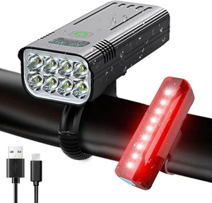 Bike Light, High Lumens Super Bright Bicycle Lite, 6+4 Modes USB Rechargeable - Picture 1 of 5