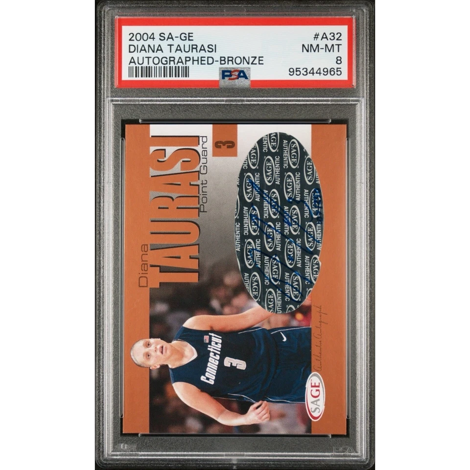 Autógrafos Sage Hit 2004 Diana Taurasi Auto SP/250 UConn WNBA PSA 8 Pop 2 DT Foto 1 de 3