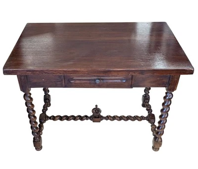 Antique French Writing Desk, Work Table, Walnut, Barley Twist, PA6861 - Image 1 of 4