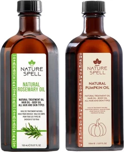 Nature Spell Hair Growth Duo with Rosemary & Pumpkin Oils, Pre-Diluted Oil Set - Picture 1 of 7