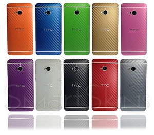 Textured Carbon Fibre Skin Wrap For HTC ONE M7 Cover Sticker Protector Case - Picture 1 of 23
