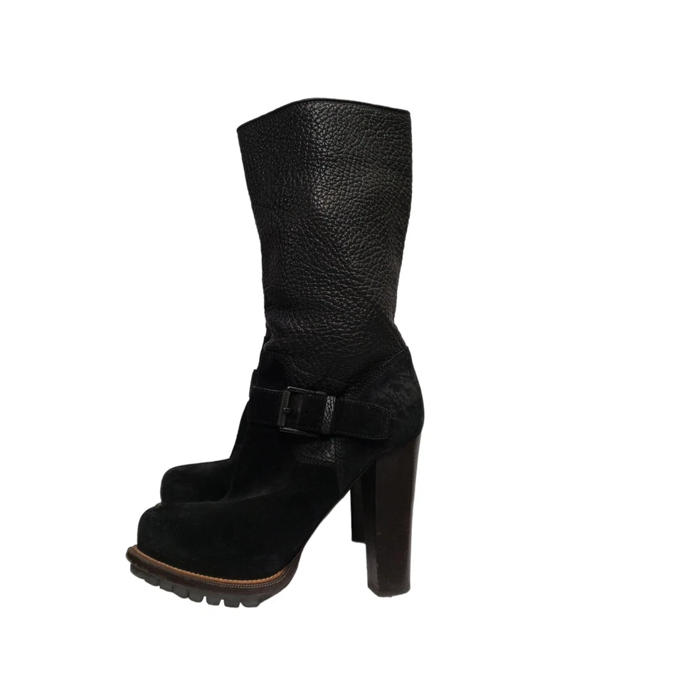 Belstaff Mujer Cuero Guijarro Gamuza Negro Botas Talla 36/US 6 Usadas Foto 1 de 4