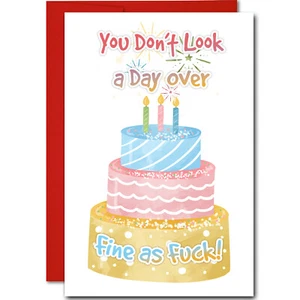 Tarjeta de felicitación Feliz cumpleaños fina como F*ck - 5,3x8 - hecha en EE. UU. - Imagen 1 de 4