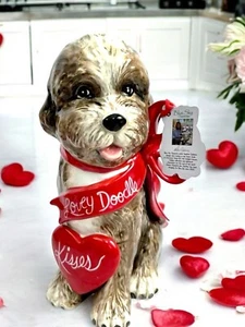 Blue Sky Valentine’s LOVEY DOODLE 9.25” Ceramic Dog Figurine Auth Retailer NWT - Picture 1 of 4