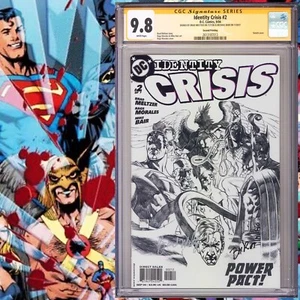CGC 9.8 SS Identity Crisis #2 Variant signed by Brad Meltzer & Mike Bair JLA - Picture 1 of 2