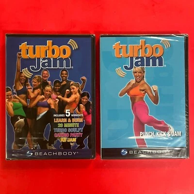 (2) TURBO JAM exercise workout DVDs - 3 DISCS 3 1/2 HOURS workout time - NEW Foto 1 de 2
