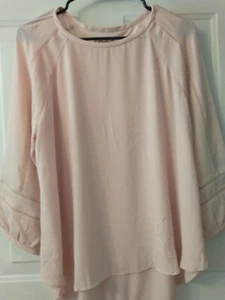 Top rubor Ann Taylor LOFT manga raglán 3/4 mezcla rayón talla LP - Imagen 1 de 11